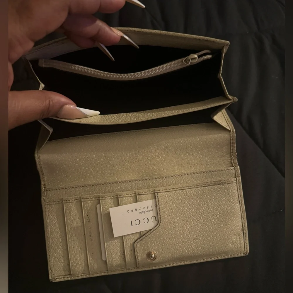 🤎💥VINTAGE GUCCI LONG CONTINENTAL BUTTON MATERIAL WALLET 🪪